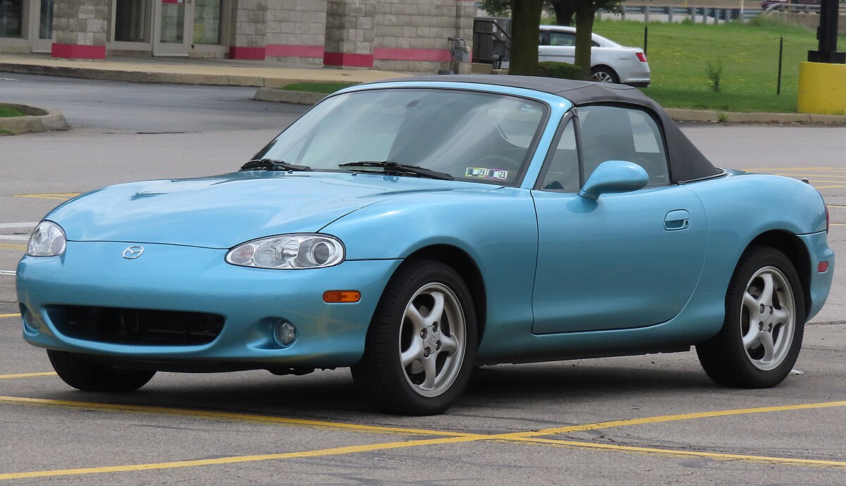 Silver Mazda MX-5 NB front view
