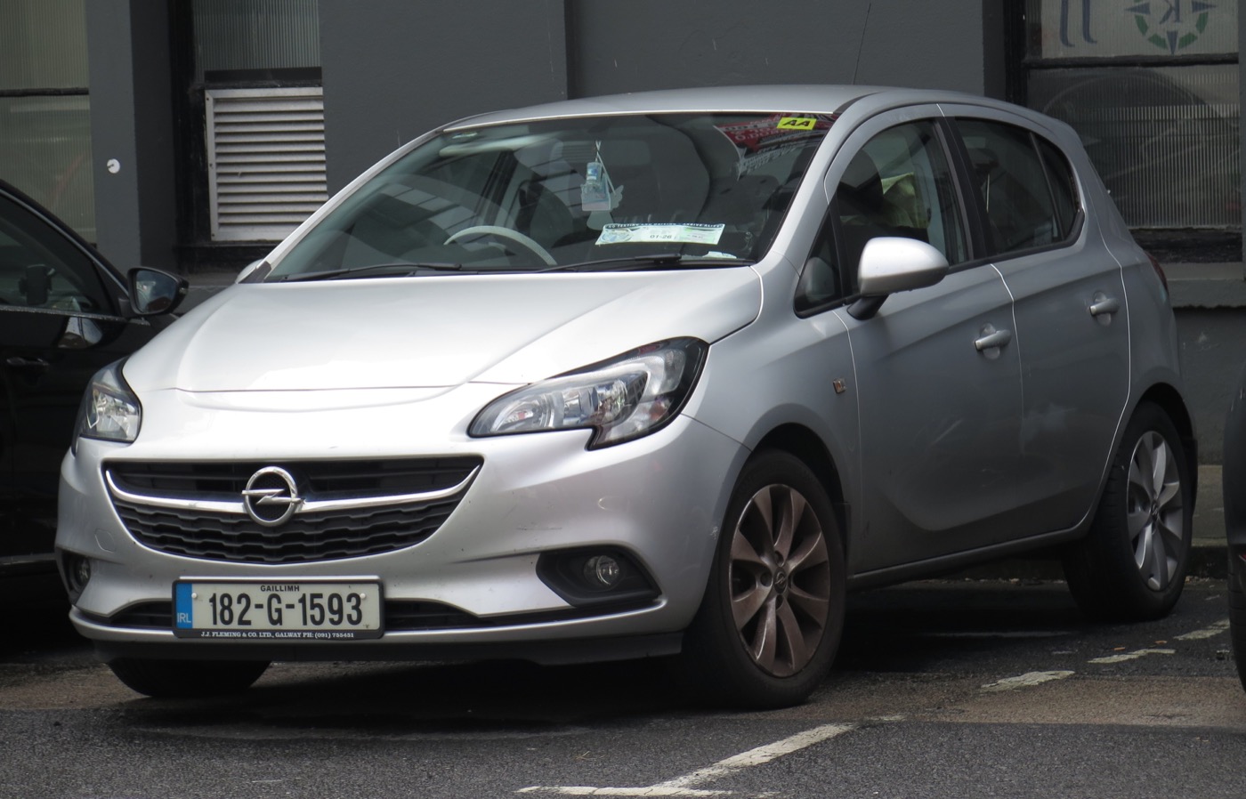 Silver Vauxhall Corsa E front three-quarter view